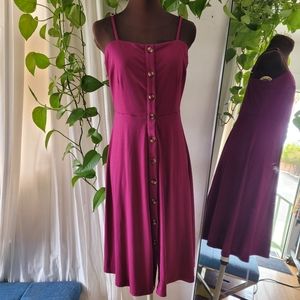 NWT Berydress button down"Purple"(Magenta) A line dress size M